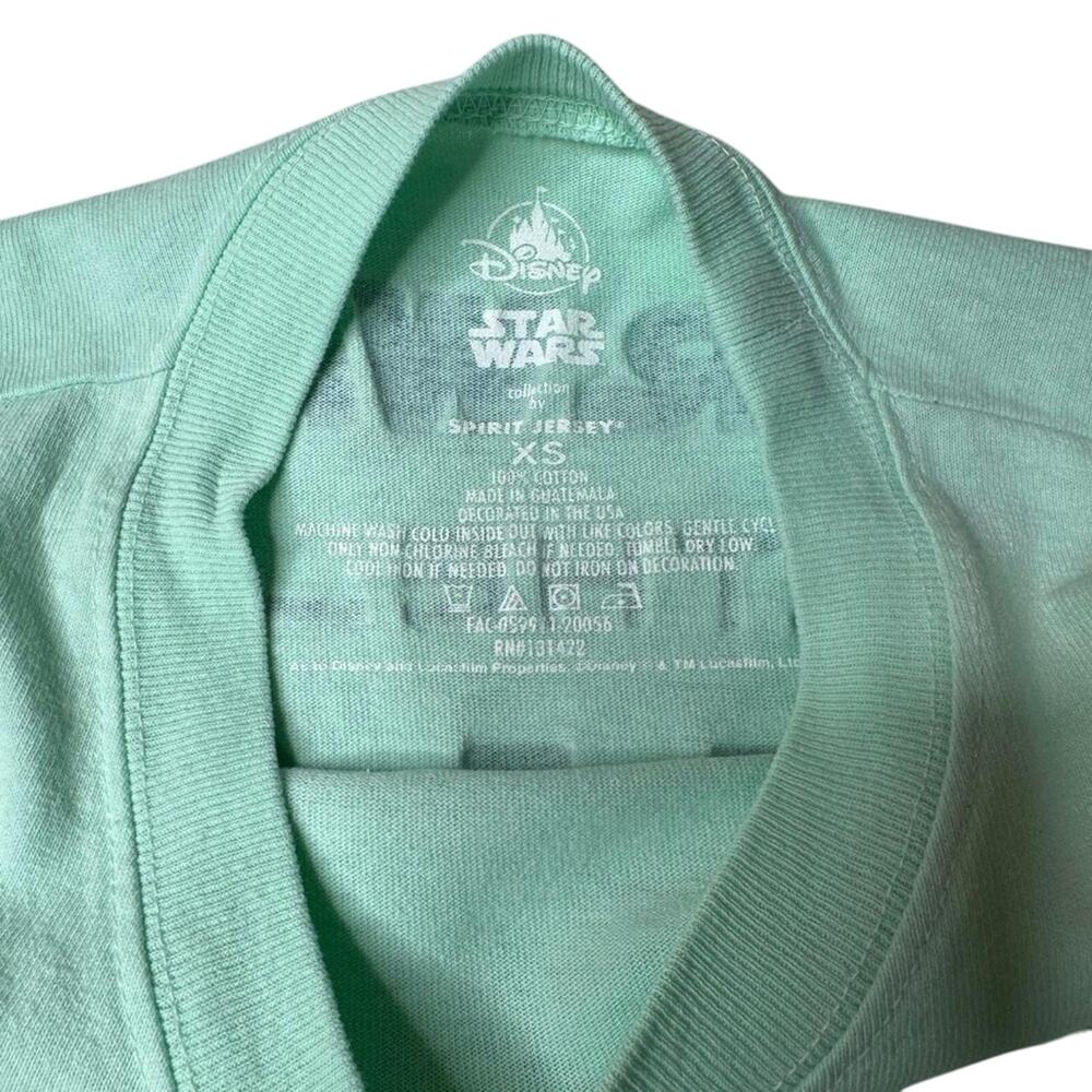 Disney Spirit Jersey Star Wars Mandalorian Grogu Mint Green XS Parks Metallic - Picture 6 of 8